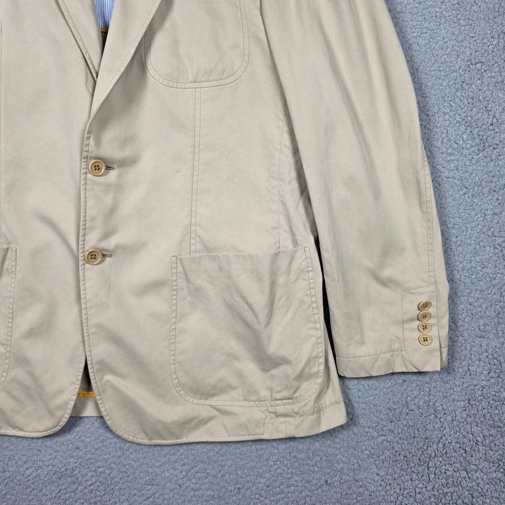 Robert Talbott Sport Coat Mens Size Large Beige Monterey Regular Fit Cotton